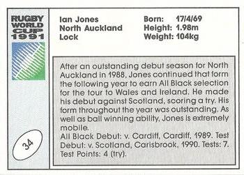 1991 Regina Rugby World Cup #34 Ian Jones Back